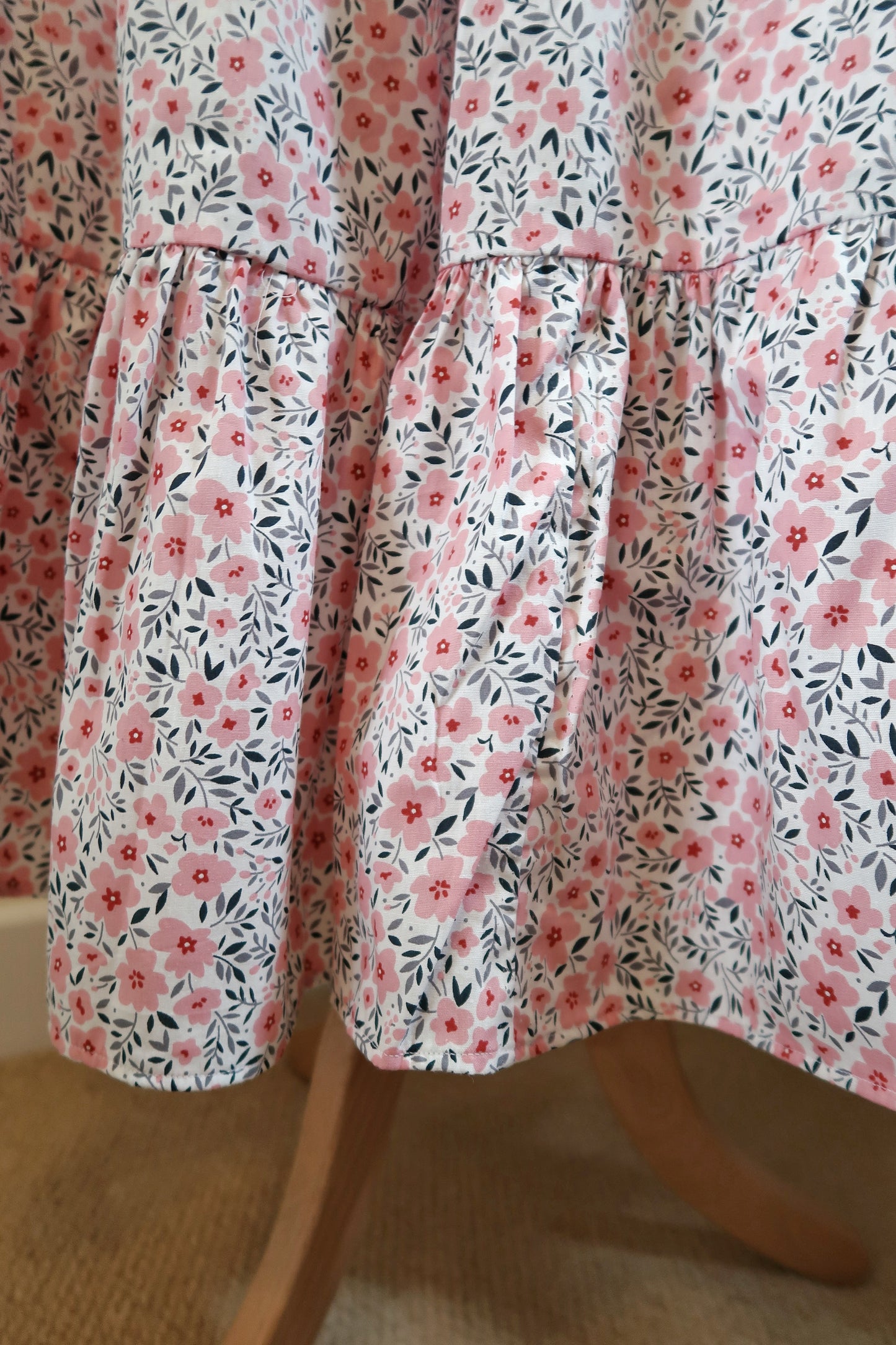 Ruffled Skirt in Pink Daisies